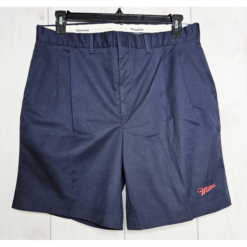 Miller Beer Men's Navy Blue Shorts Size 35 Pockets Pleated‎ Delivery Distributer